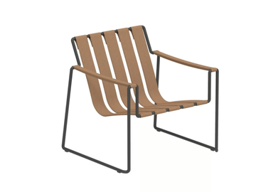 STRAPPY - Sled base Imitation leather easy chair with armrests by Royal Botania - view 2